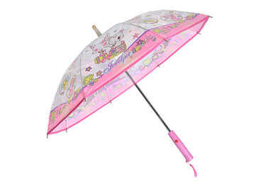 カスタマイズされた女の子のピンクの傘容易なマニュアルの開いた使用先端のLEDとの19インチ
