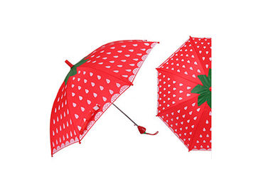 美しいいちごのハンドルは密集した傘を18インチの子供の安全な設計からかいます