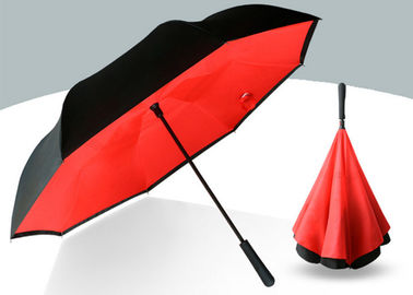 雨輝やきの天候のために多彩な190T繭紬の大人の逆によって逆にされる傘