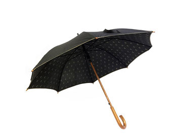 男女兼用の黒い傘の雨の日の木のハンドルの二重層簡単なライト