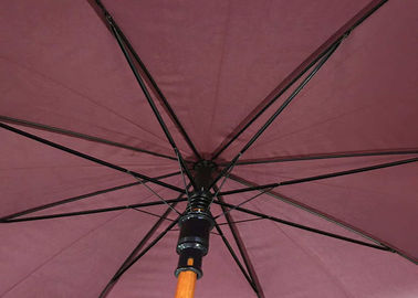 重い風のための携帯用ブラウンの木のハンドルの傘の余分に耐久の強い