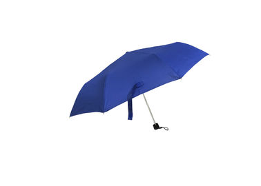 カスタマイズされた青い折り畳み式の傘の極度の軽い繭紬の生地アルミニウム フレーム