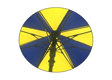 ガラス繊維フレームのエヴァの泡のハンドルが付いている青く黄色い昇進のゴルフ傘