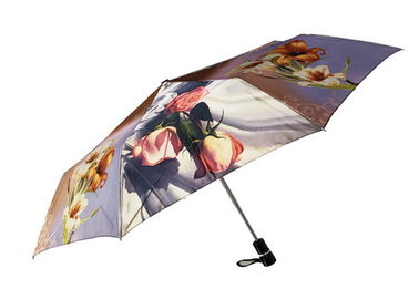 Rainmateの密集した傘、旅行日傘の習慣はサテンの生地を印刷します