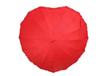 結婚のバレンタインのための赤いハート形愛創造的な傘の手動制御