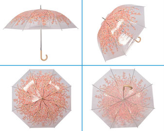 屋外の密集した透明な雨傘のプラスチックによって着色されるホックのハンドル