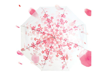 流行の女性ピンクの透明な傘、大きく明確なドームの傘