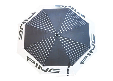 メンズ黒く白い防風のゴルフ傘の軽量のガラス繊維フレーム