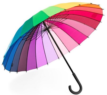 まっすぐの虹24本の肋骨の防風のゴルフ傘