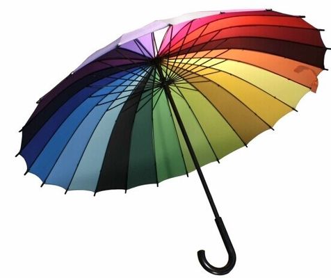 まっすぐの虹24本の肋骨の防風のゴルフ傘