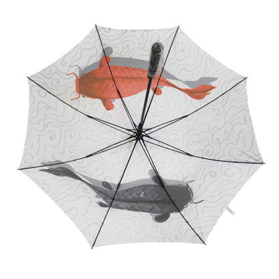 防風の大きい傘27インチの金属シャフトの繭紬の