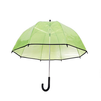Jの形のハンドルが付いているまっすぐなPOEの透明なドームの傘