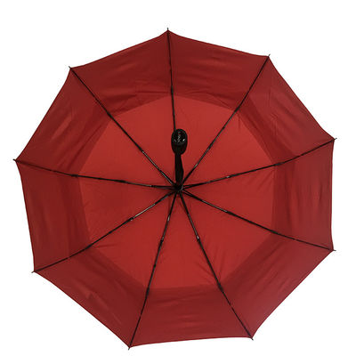 アマゾン換気のための折り畳み式の傘フル オートの防風の赤い2つの層の