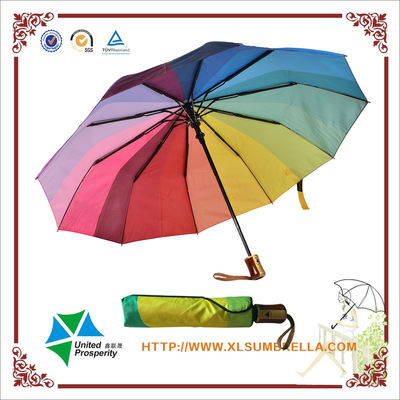 防風の8mmの金属シャフトが付いている虹2の折る傘