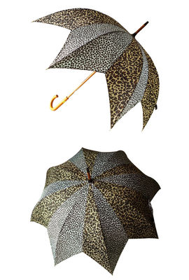 女性のための木Jのハンドルのヒョウの印刷物色の変更の傘