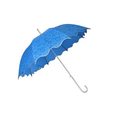 UPFの繭紬のジャカード生地のアルミニウム シャフトのまっすぐな傘