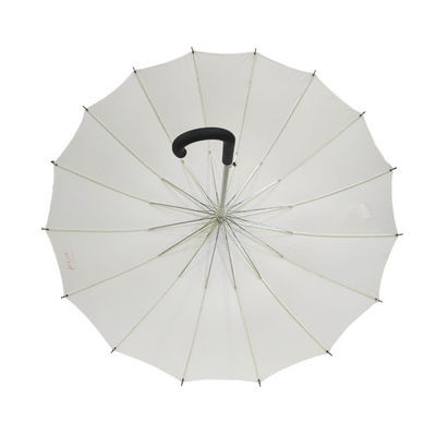 27インチ16Kの白い防風のホックのハンドルの傘