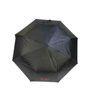 黒いコーティングの95cm観光の3つの折目の傘
