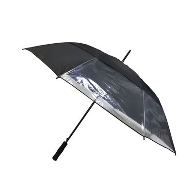 透明なパネルが付いている自動開いた繭紬190Tの防風のゴルフ傘