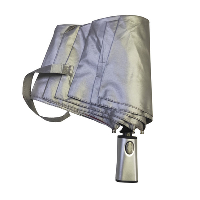 防風の紫外線保護繭紬の大人のための自動3本の折目の傘