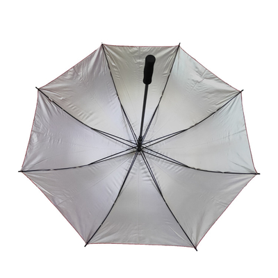 銀製のコーティングが付いている紫外線保護190Tポリエステル生地のまっすぐな傘