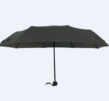 21&quot;女性のための190Tポリエステル黒い折る傘を印刷するX8kの点