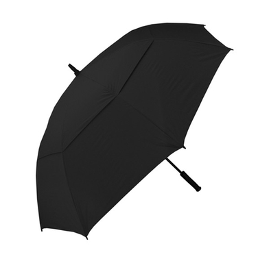 二重層のカスタマイズされたロゴの防風の自動開いたまっすぐなゴルフ傘