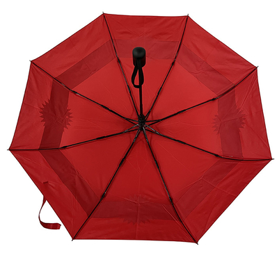 繭紬8人のパネルのロゴの昇進の女性傘が付いている赤い自動旅行傘