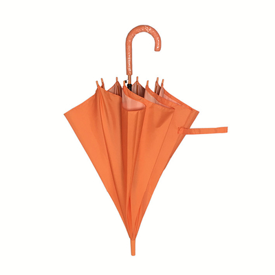 一致色のオレンジ長い密集したゴルフ傘のガラス繊維のシャフトおよび肋骨