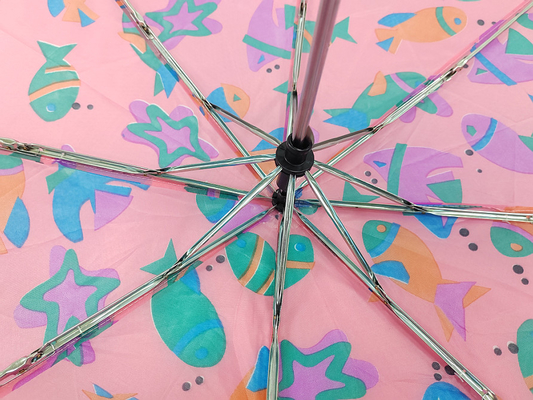 手動 3 折りたたむ傘 防水 ピンク色