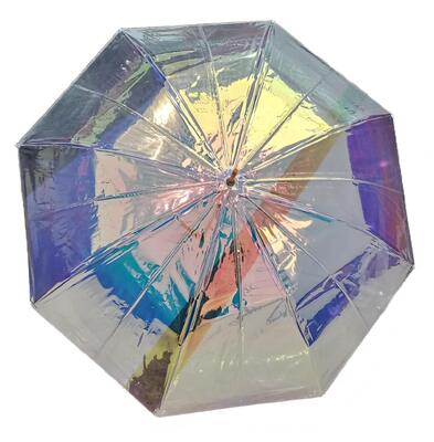 Fashionable Ladies Transparent Umbrella with Auto Open Mechanism and Dazzling Colors - Large 103cm Canopy