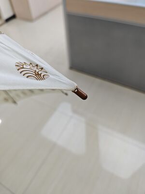 23インチ オートオープンスティック傘 綿の麻とガラス繊維の肋骨