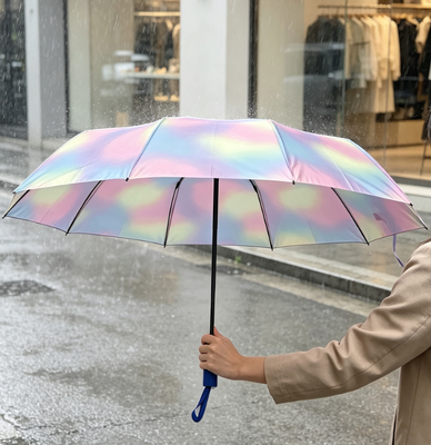 全自動折りたたみ傘強化防逆リブ UPF50 UVカット 3つ折りトラベル