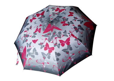 マニュアル開いた注文旅行傘の蝶花の印刷物の防水おおい