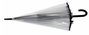 男女兼用の長いハンドル透明な雨傘16K POEの完全で黒い金属フレーム
