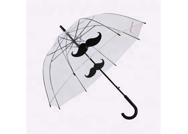 透明な雨傘の金属シャフトの肋骨を印刷する普及したひげ映像