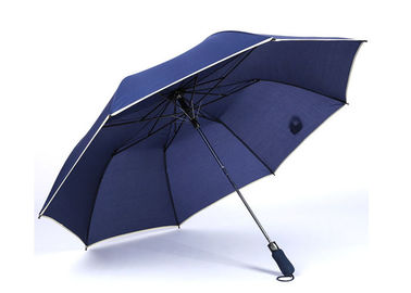 2本の折る注文のロゴのゴルフ傘、Relectiveの配管カバーが付いている雨のためのゴルフ傘