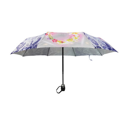 21&quot;銀製の上塗を施してあるポリエステル自動折る傘