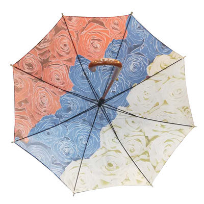 木Jの形のハンドルが付いている防風のまっすぐな傘