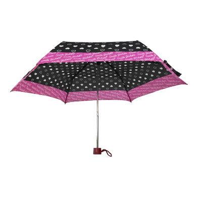 折り畳み式の傘21インチのピンクの端のガラス繊維 フレームの