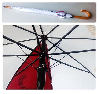 木製Jのハンドル木シャフトのまっすぐな折目の傘