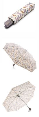 女性のための多彩な葉パターン8mm金属シャフトの折り畳み式の傘