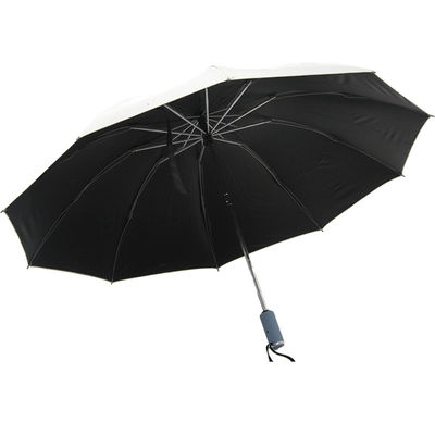 黒い紫外線コーティング3の女性のための折る傘の自動開いた終わり