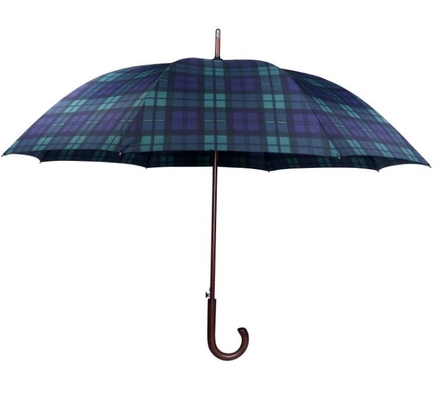 103cmの190T繭紬のギンガム木Jの棒の傘