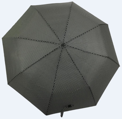 21&quot;女性のための190Tポリエステル黒い折る傘を印刷するX8kの点