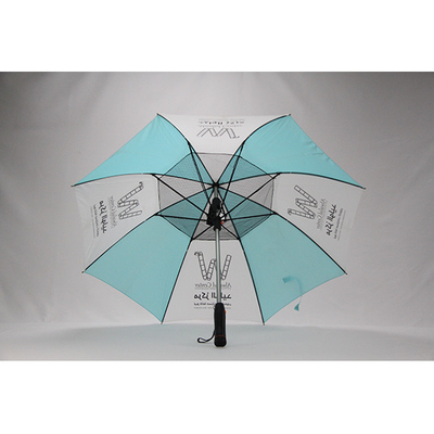 ファンが付いている繭紬の生地8mmの金属シャフトのまっすぐな傘