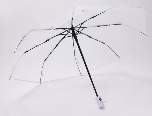 注文のロゴ透明な3折るPOEの傘23 Inchx8K